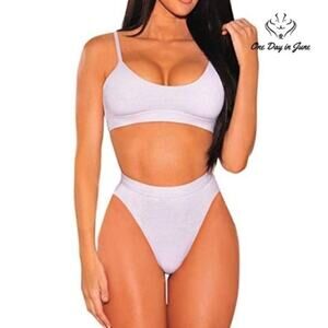 Pink Queen High Waist Textured Bikini Size L/M